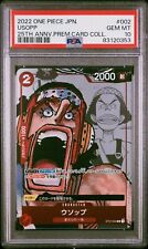 ONE PIECE JAPANESE 25TH ANNIVERSARY PREMIUM CARD COLLECTION 002 USOPP PSA 10 picture