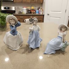 Nao by lladro young lady with a bird Lot Of 3 picture