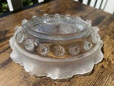 Vintage Art Deco Bagley Frosted Oval Trinket Dish Vanity Soap Dish picture