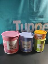 Tupperware One Touch Set of 4 Canisters 4.3L, 3L, 1.25L & 575ml Leaves Themes _ picture