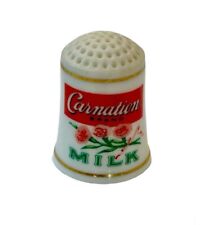 Antique Carnation Milk  FP Advertising Thimble Vintage Fine Porcelain  picture
