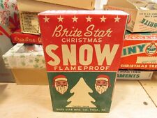 Vintage Brite Star Christmas Snow Flameproof New IOB 1940's picture