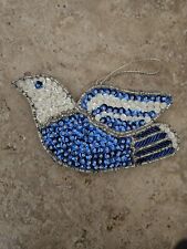 Avon Shimmering Holiday Ornament Dove NEW 1pc Beaded Sequins Vintage 3.5