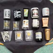 Lot Of 15 Collectible Jack Daniel's Shot Glasses Metal Glass Crystal Bar Deco picture