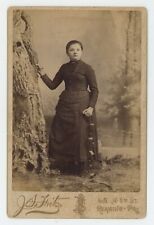 Antique Circa 1880s Cabinet Card Beautiful Young Girl in Dress Fritz Reading, PA picture