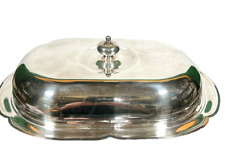 Vintage 1960s Italian Silver on Brass Server with Lid,  Traite Argent Silver Co. picture