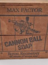 Vintage Max Factor Royal Regiment Wooden Box Hinged Cannon Ball picture