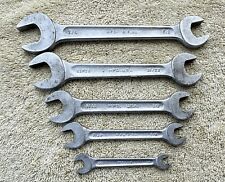 VINTAGE 5 PC MOORE DROP FORGE OPEN END WRENCH SET AS PICTURED AND DESCRIBED picture