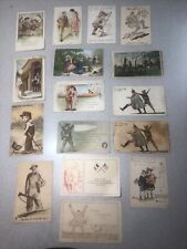 WWI Great War lot of 16 illustrated postcards picture