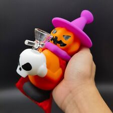 6inch Silicone Pumpkin Wizard Hookah Smoking Bong Water Pipe W/ 14mm Glass Bowl picture