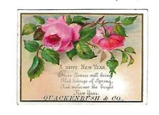c1890's Trade Card Quackenbush & Co. Pink Rose Embossed picture