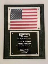 Lockheed Martin F-22A First Flight US Flag Plaque Sept 7, 1997 - 9