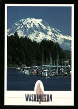 Postcard Washington Mount Rainier Mountain and Boats picture