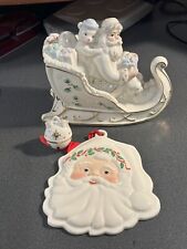 Lenox Santa in Sleigh - Bell Ornament - Cookie Press picture