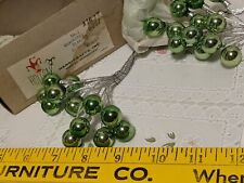  Vintage Lot Christmas GREEN Mercury Glass Balls Floral Picks Japan Stems picture