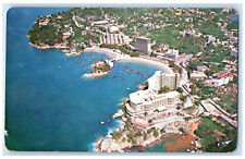 1973 Caleta and Caletilla Beaches Air View Acapulco Guerrero Mexico Postcard picture