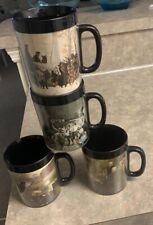 Vtg Made in the USA, Thermo-Sew Historical Mugs Cups 70s Set Of 4 picture