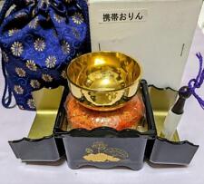 Japanese Buddhist altar accessories portable mini orin set D7cm Storage case　 picture