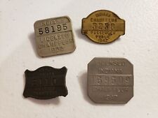 Vintage Indiana Registered Chauffeur License Badge Pin Lot 1938,1942,1943,1947. picture