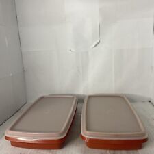 Lot Of 2 Vintage Tupperware Deli Bacon #816 Storage Containers Paprika picture