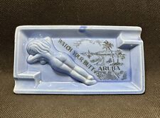 Vintage Blue Nude Woman Ashtray “Watch Your Butt