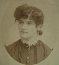 BEAUTIFUL LATE 1800S WOMAN INCREDIBLE ANTIQUE CABINET PHOTO - CP024 picture