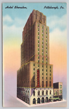 Pittsburgh Pennsylvania Hotel Sheraton Linen Postcard picture