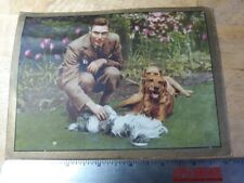 King George VI Mounted Color W/ His 3 Dogs Card picture