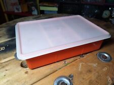 Tupperware Tuppercraft Orange Double Stowaway Container w/Lid #1421-6 picture
