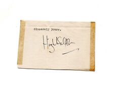 English writer Hugh Walpole SIGNED card by notable British novelist -- autograph picture