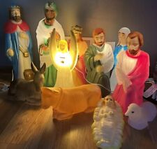 Vintage Empire Complete Nativity Set 11 Piece Christmas Lighted Blow Molds NICE picture