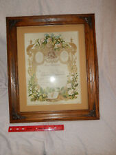 Antique Marriage Certificate - Nebraska -1885 Beautiful frame picture