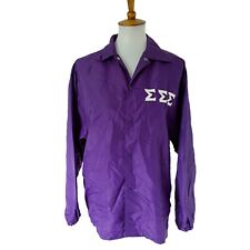 Tri Sigma Sigma Sigma Sorority Vintage Snapbutton Jacket Purple Women's 36-S-38 picture