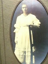 Antique RPPC Real Photo Postcard Beautiful Lady Woman Girl White Dress & Pearls picture