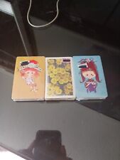 Lot Of 3 1970s Player Cards Trump Arrco Flowers Hippy Fabric Girls Sealed Fun picture