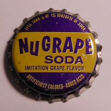 Vintage NuGrape..cork..unused..Soda Bottle Cap picture