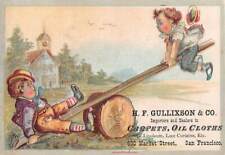 SAN FRANCISCO, CA, H. F. GULLIXSON & CO, CARPET DEALER, TRADE CARD CHILDREN picture