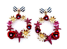Disney Parks Betsey Johnson Minnie Mouse Bow Wreath Earrings picture