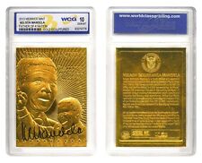 NELSON MANDELA Father of a Nation 23K GOLD Embossed Signature Card - GEM-MINT 10 picture