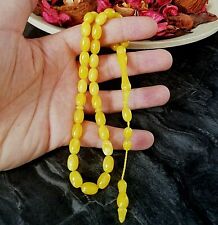REAL Tightening Amber Stone Islamic Prayer 33 beads Tasbih Misbaha Tasbeh 12x8mm picture