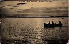 Rochester IN-Indiana, Sunset, Lake Manitou, Vintage Souvenir Postcard picture