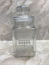 VTG KOEZE'S 1990 GLASS APOTHECARY CANISTER JAR W/LID 10