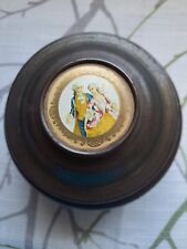 Antique Victorian Musical Powder Box With Hand Painted Scene picture
