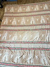 Vintage Bates Bedspread Western Cowboy and Steer 72x90 Woven Cotton picture