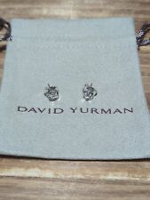 David Yurman Sterling Silver infinity Crossover Stud and Diamonds Earrings picture