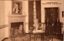 Yorktown VA-Virginia, Surrender Room, Moore House, Vintage Postcard picture