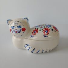 Elizabeth Arden 1984 Porcelain Oriental Express Cat Candle Trinket Box Vanity picture
