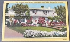 Famous~Residence of Mr & Mrs George Burns Beverly Hills CA~Vintage Postcard picture