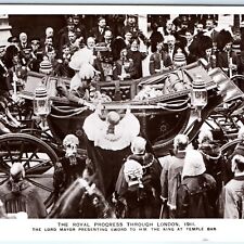 1911 London England Royal RPPC Lord Mayor Presents Sword Real Photo Carriage A3 picture