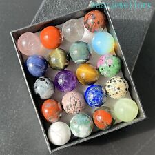 20x Wholesale Natural Mixed sphere quartz crystal ball reiki healing 15mm+ box picture